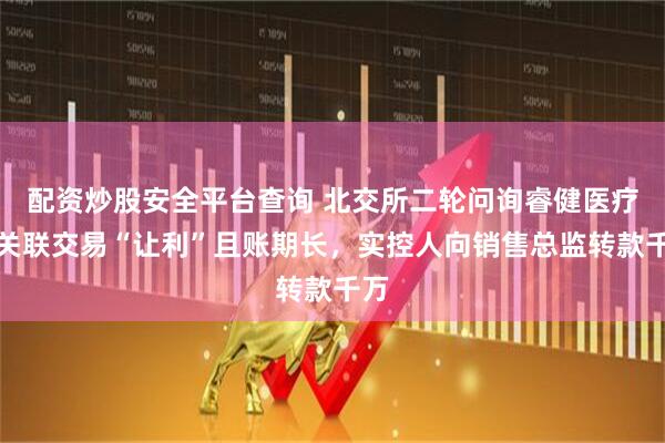 配资炒股安全平台查询 北交所二轮问询睿健医疗：关联交易“让利”且账期长，实控人向销售总监转款千万